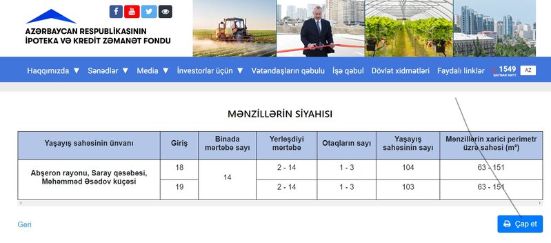 207 təmirli mənzili vətəndaşlara təqdim olunur - aylıq ödənişlər 448 manatdan başlayır