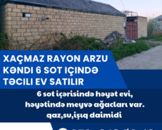 Xaçmaz, 6 Sotda 2 Otaqlı Həyət Evi
